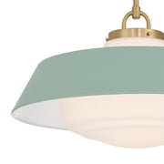 Xander 3 Light 20" Pendant in Vibrant Gold + Green