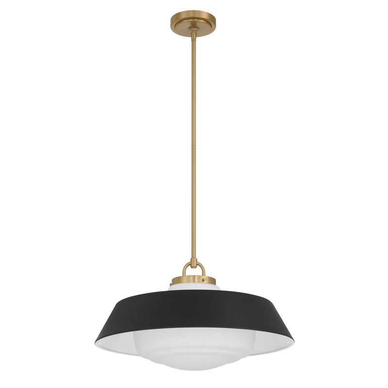 Xander 3 Light 20" Pendant in Vibrant Gold + Matte Black