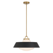 Xander 3 Light 20" Pendant in Vibrant Gold + Matte Black