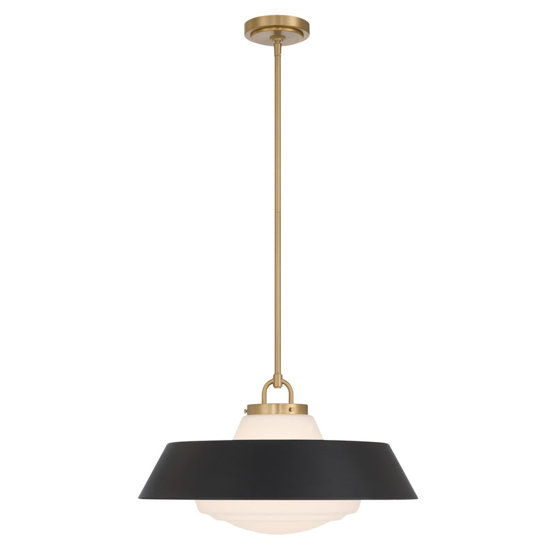 Xander 3 Light 20" Pendant in Vibrant Gold + Matte Black