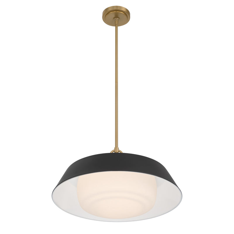 Xander 3 Light 20" Pendant in Vibrant Gold + Matte Black