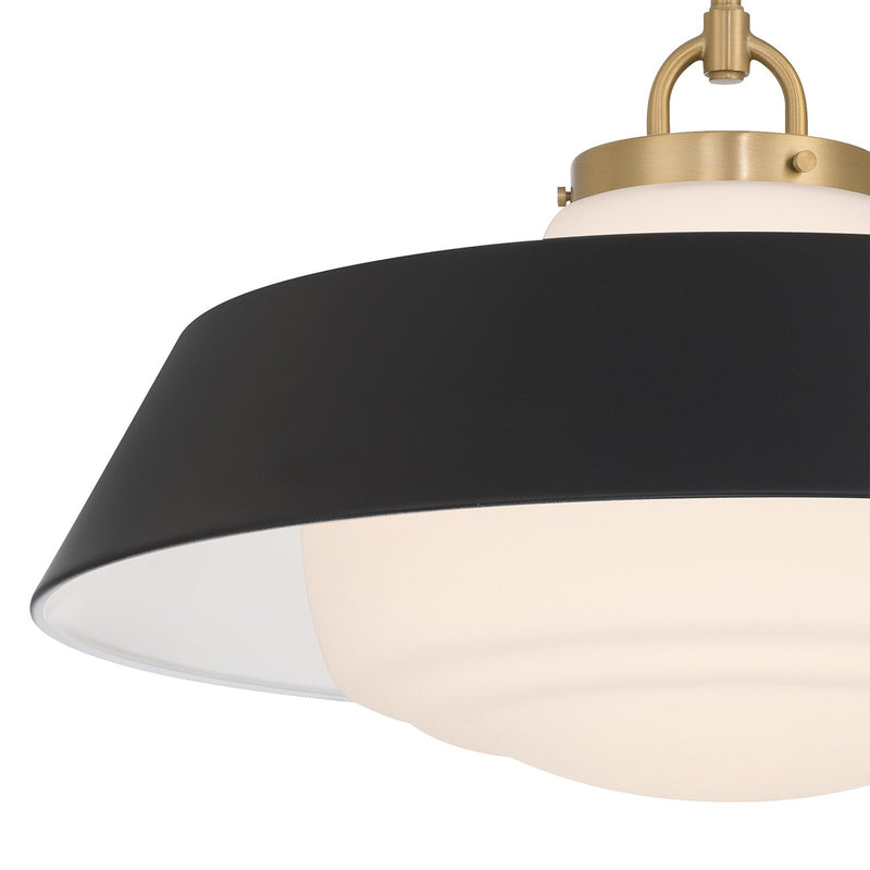 Xander 3 Light 20" Pendant in Vibrant Gold + Matte Black