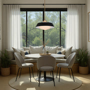 Xander 3 Light 20" Pendant in Vibrant Gold + Matte Black in a room setting