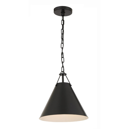Xavier 1 Light 12" Pendant in Matte Black