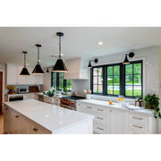 Xavier 1 Light 12" Pendant in Matte Black in a room setting