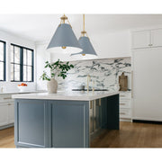 Xavier 3 Light 16" Pendant in Vibrant Gold in a room setting