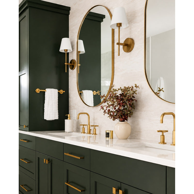Xavier 1 Light 6" Sconce in Vibrant Gold in a room setting