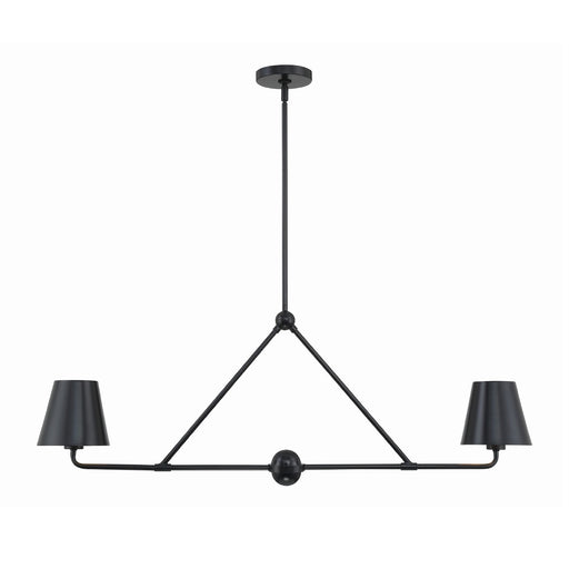 Xavier 2 Light 42" Linear Chandelier in Matte Black