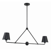 Xavier 2 Light 42" Linear Chandelier in Matte Black