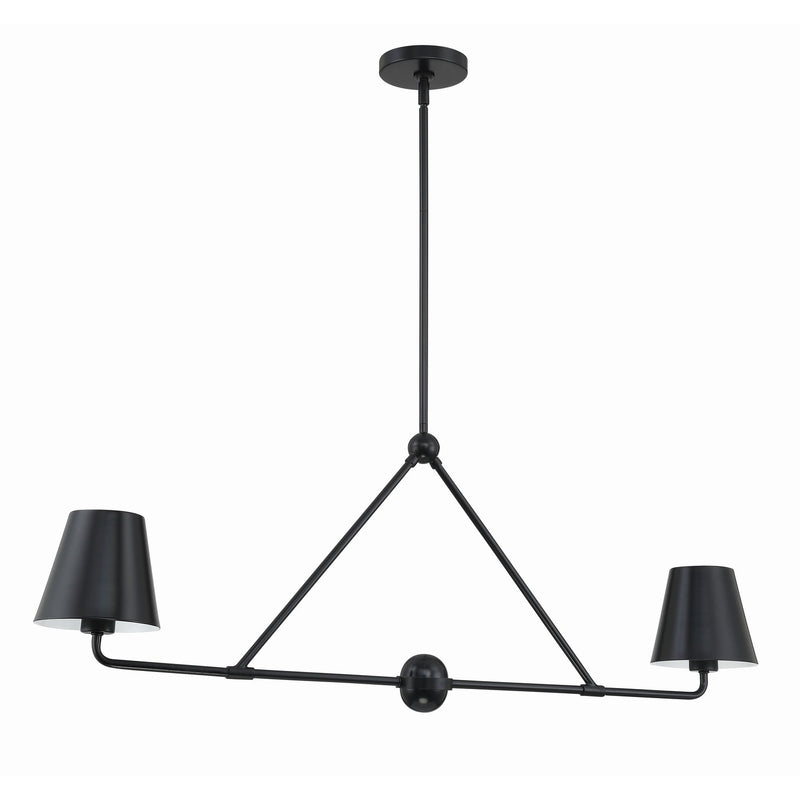 Xavier 2 Light 42" Linear Chandelier in Matte Black