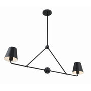 Xavier 2 Light 42" Linear Chandelier in Matte Black
