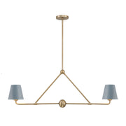 Xavier 2 Light 42" Linear Chandelier in Vibrant Gold