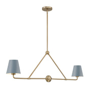 Xavier 2 Light 42" Linear Chandelier in Vibrant Gold