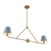 Xavier 2 Light 42" Linear Chandelier in Vibrant Gold