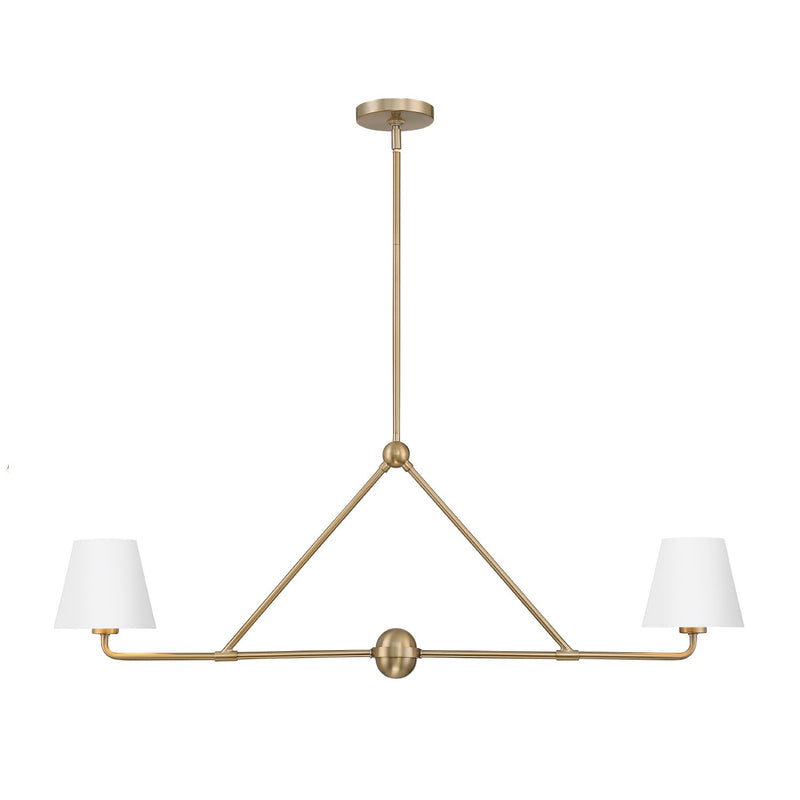 Xavier 2 Light 42" Linear Chandelier in Vibrant Gold
