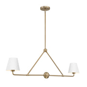 Xavier 2 Light 42" Linear Chandelier in Vibrant Gold