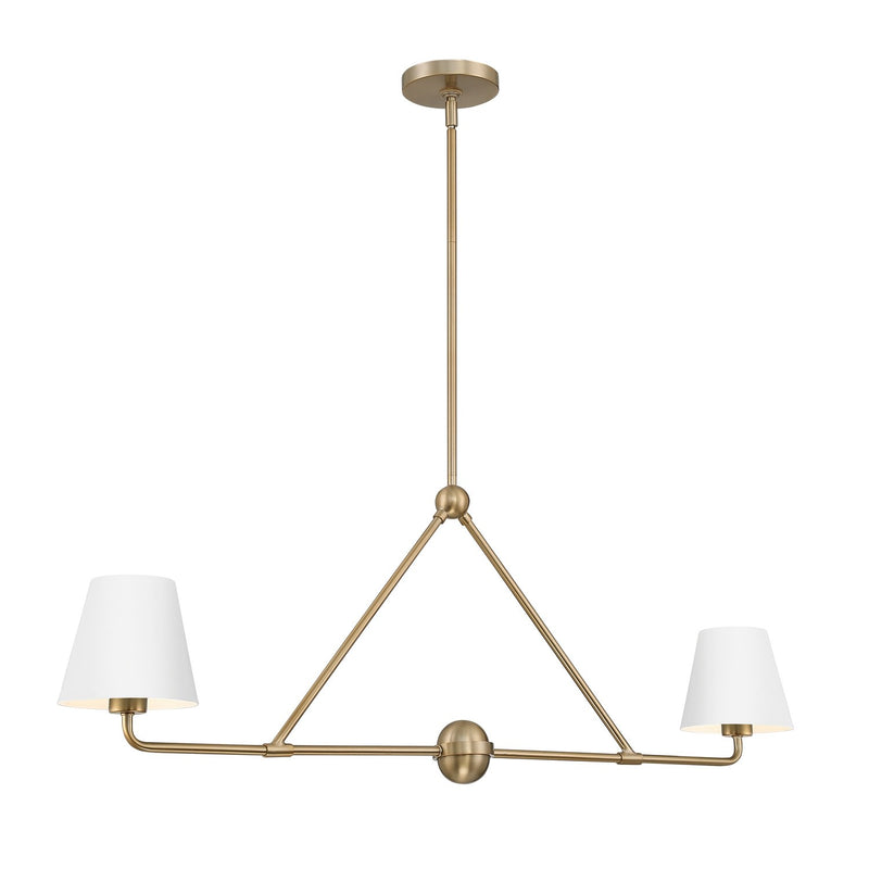 Xavier 2 Light 42" Linear Chandelier in Vibrant Gold