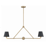 Xavier 2 Light 42" Linear Chandelier in Vibrant Gold