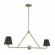 Xavier 2 Light 42" Linear Chandelier in Vibrant Gold