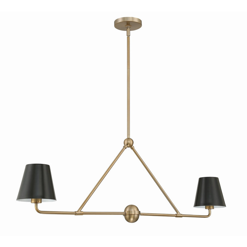 Xavier 2 Light 42" Linear Chandelier in Vibrant Gold