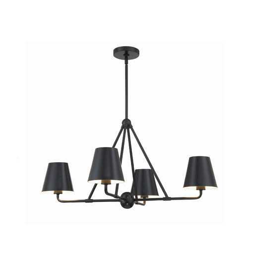 Xavier 4 Light 31.75" Chandelier in Matte Black