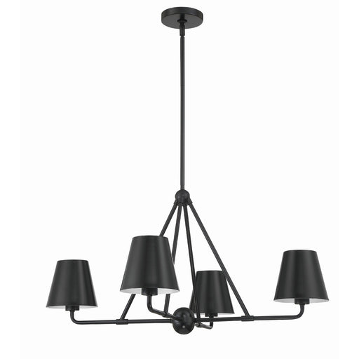 Xavier 4 Light 31.75" Chandelier in Matte Black