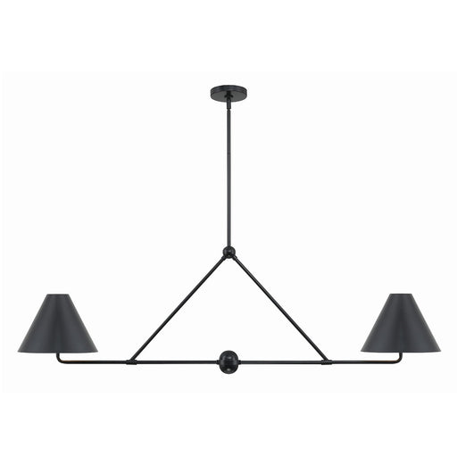 Xavier 4 Light 54" Linear Chandelier in Matte Black