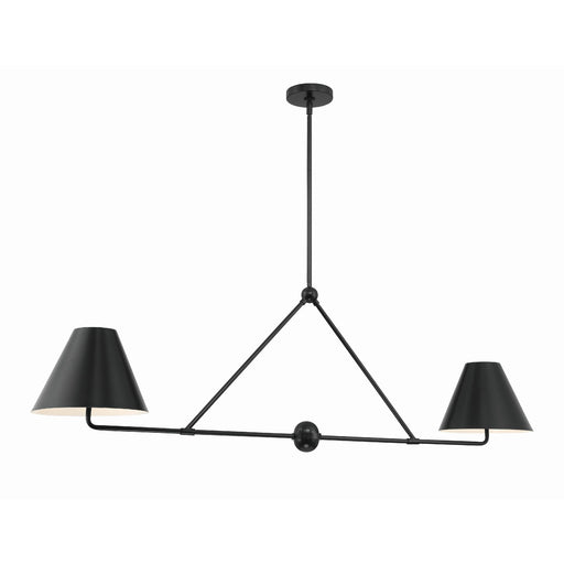 Xavier 4 Light 54" Linear Chandelier in Matte Black