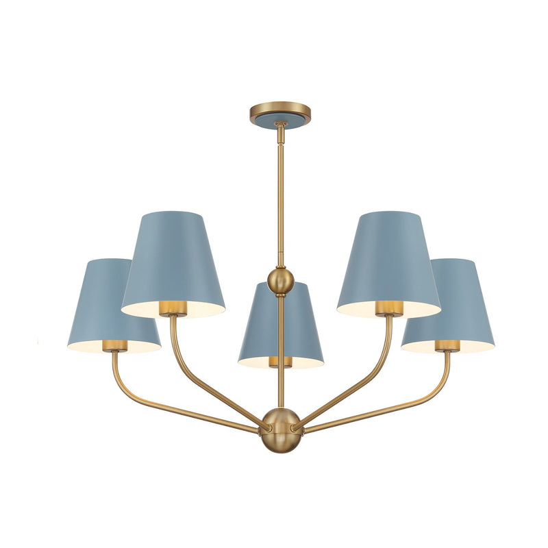 Xavier 5 Light 28" Chandelier in Vibrant Gold