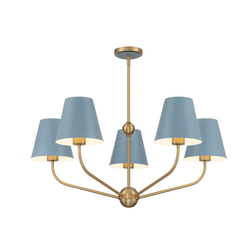 Xavier 5 Light 28" Chandelier in Vibrant Gold