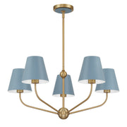 Xavier 5 Light 28" Chandelier in Vibrant Gold
