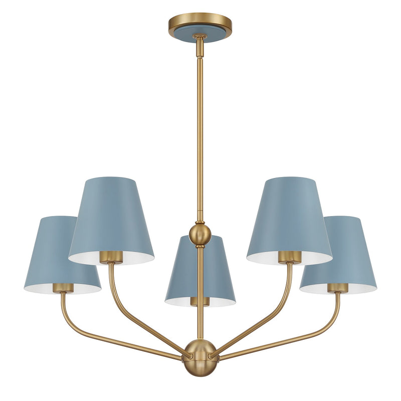 Xavier 5 Light 28" Chandelier in Vibrant Gold