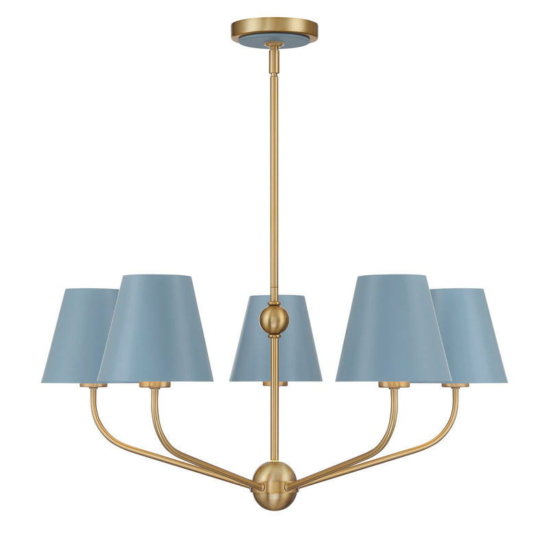 Xavier 5 Light 28" Chandelier in Vibrant Gold