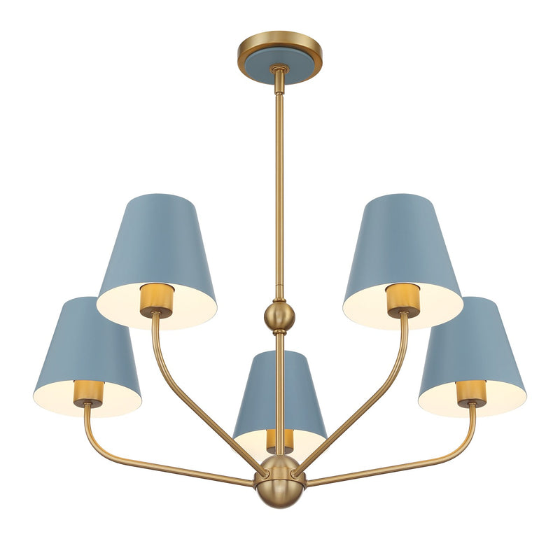 Xavier 5 Light 28" Chandelier in Vibrant Gold
