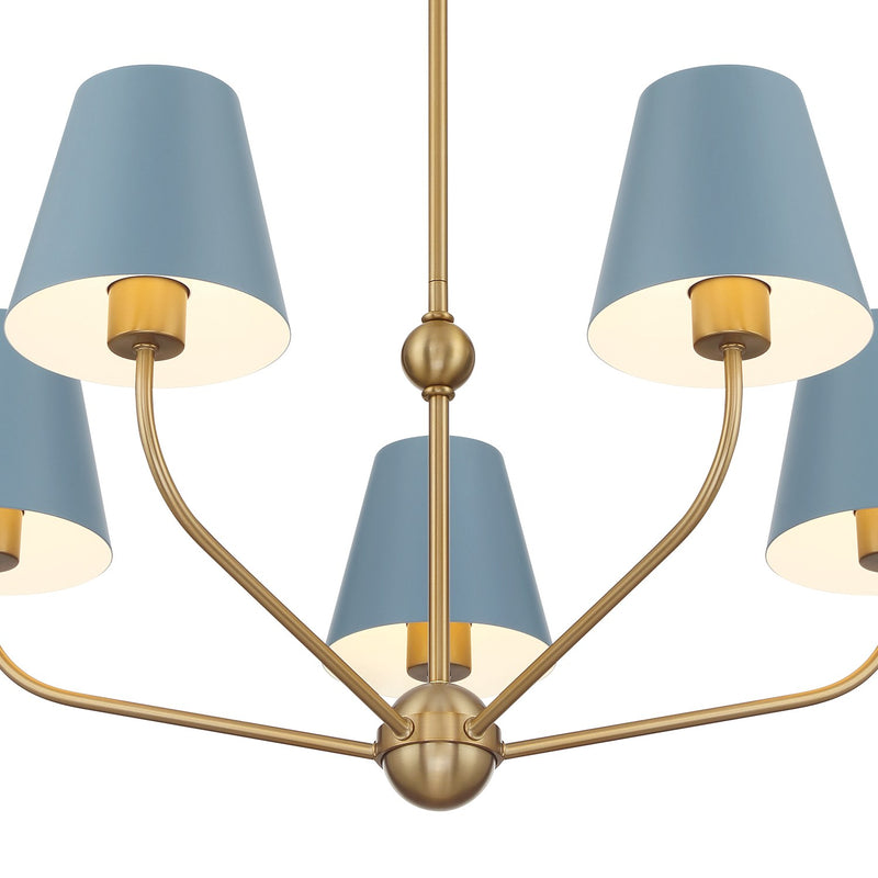 Xavier 5 Light 28" Chandelier in Vibrant Gold