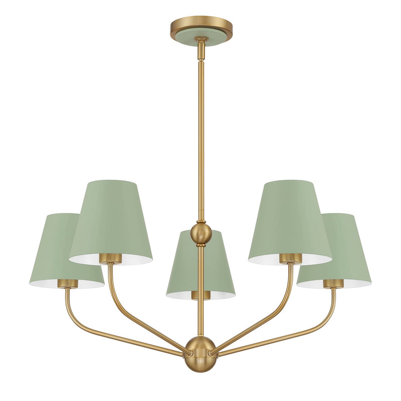 Xavier 5 Light 28" Chandelier in Vibrant Gold