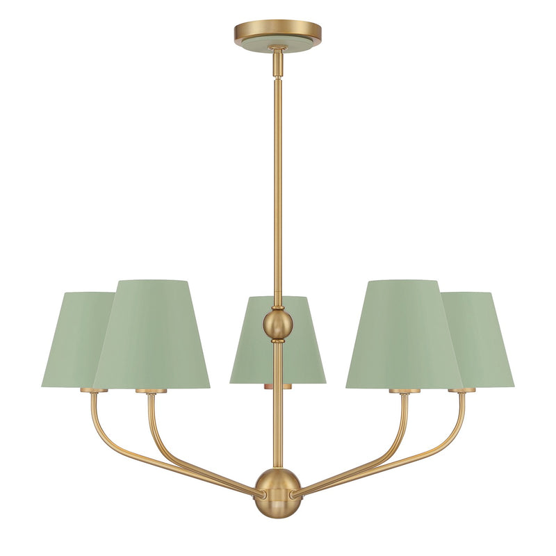Xavier 5 Light 28" Chandelier in Vibrant Gold
