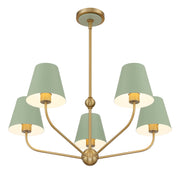 Xavier 5 Light 28" Chandelier in Vibrant Gold