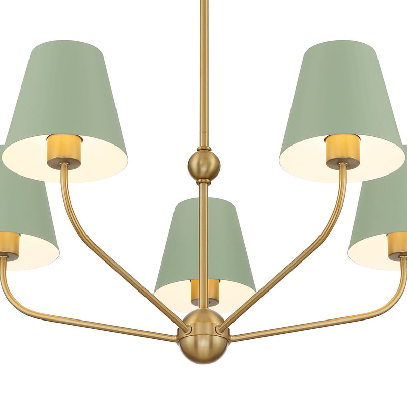 Xavier 5 Light 28" Chandelier in Vibrant Gold