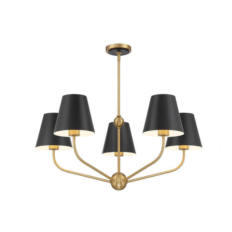 Xavier 5 Light 28" Chandelier in Vibrant Gold