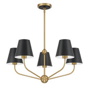 Xavier 5 Light 28" Chandelier in Vibrant Gold