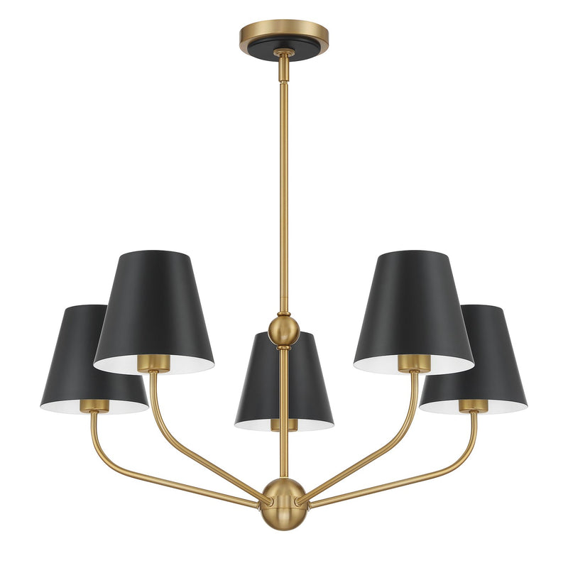 Xavier 5 Light 28" Chandelier in Vibrant Gold