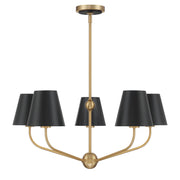 Xavier 5 Light 28" Chandelier in Vibrant Gold