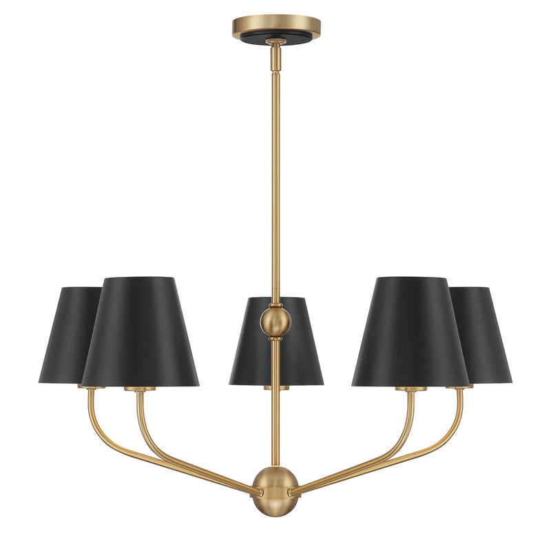 Xavier 5 Light 28" Chandelier in Vibrant Gold