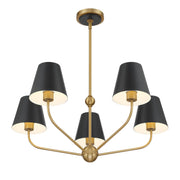 Xavier 5 Light 28" Chandelier in Vibrant Gold