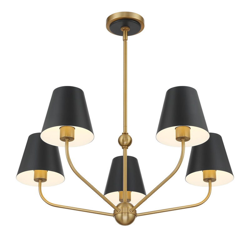 Xavier 5 Light 28" Chandelier in Vibrant Gold