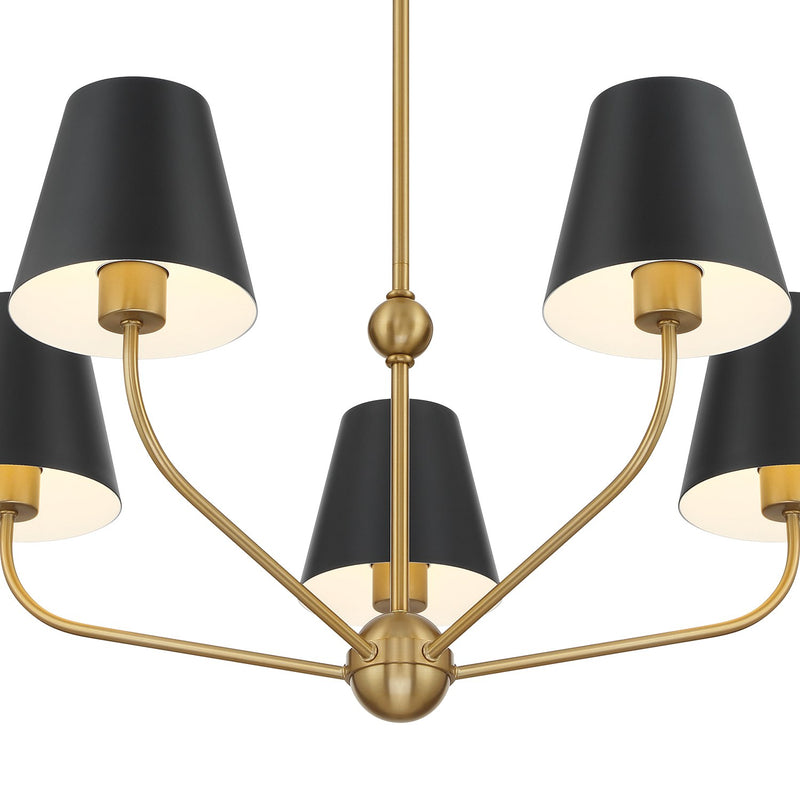 Xavier 5 Light 28" Chandelier in Vibrant Gold