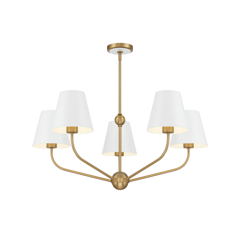 Xavier 5 Light 28" Chandelier in Vibrant Gold