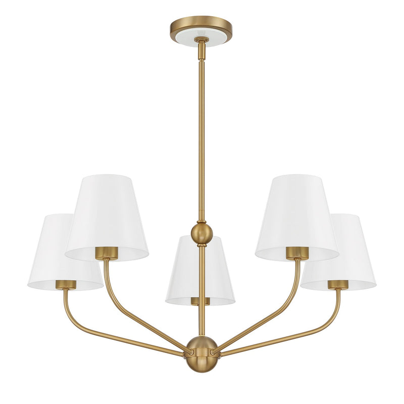 Xavier 5 Light 28" Chandelier in Vibrant Gold