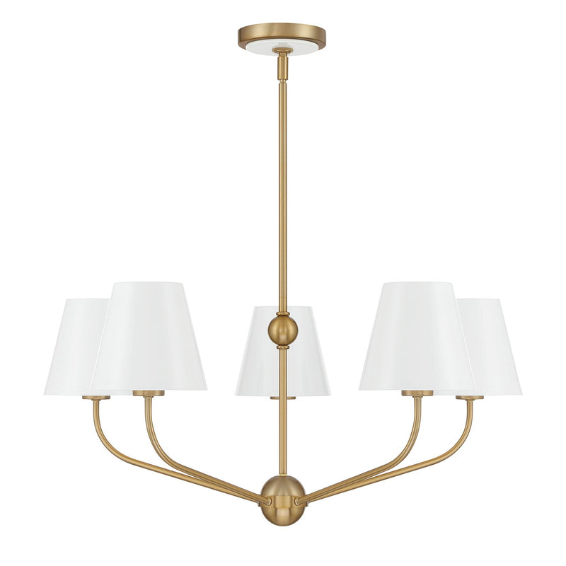Xavier 5 Light 28" Chandelier in Vibrant Gold